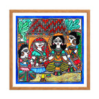 Madhubani painting Panigrahan Sanskar, handmade Mithila art wall decor, size 12 x 12 inch