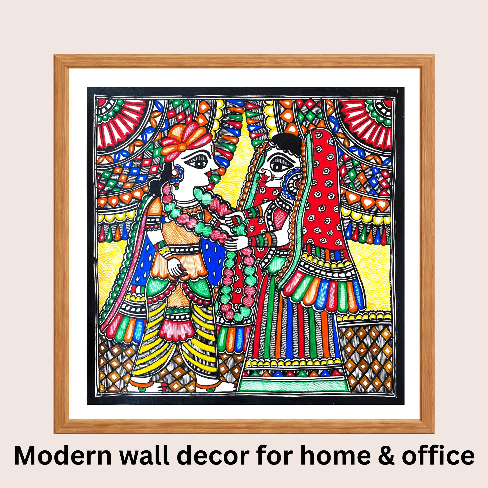 Jai Mala Madhubani art in modern home decor