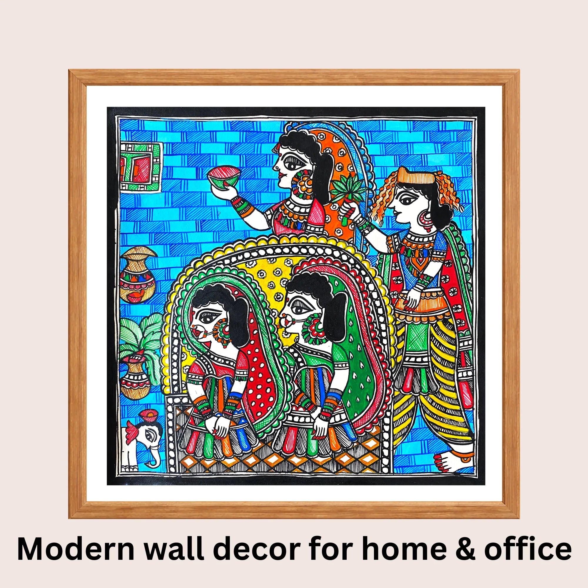 Kanya Nirikshan Madhubani art in modern home decor