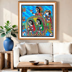 Kanya Nirikshan artwork above sofa