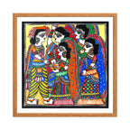 Madhubani painting Paricchavan Ceremony, handmade Mithila art wall decor, size 12 x 12 inch