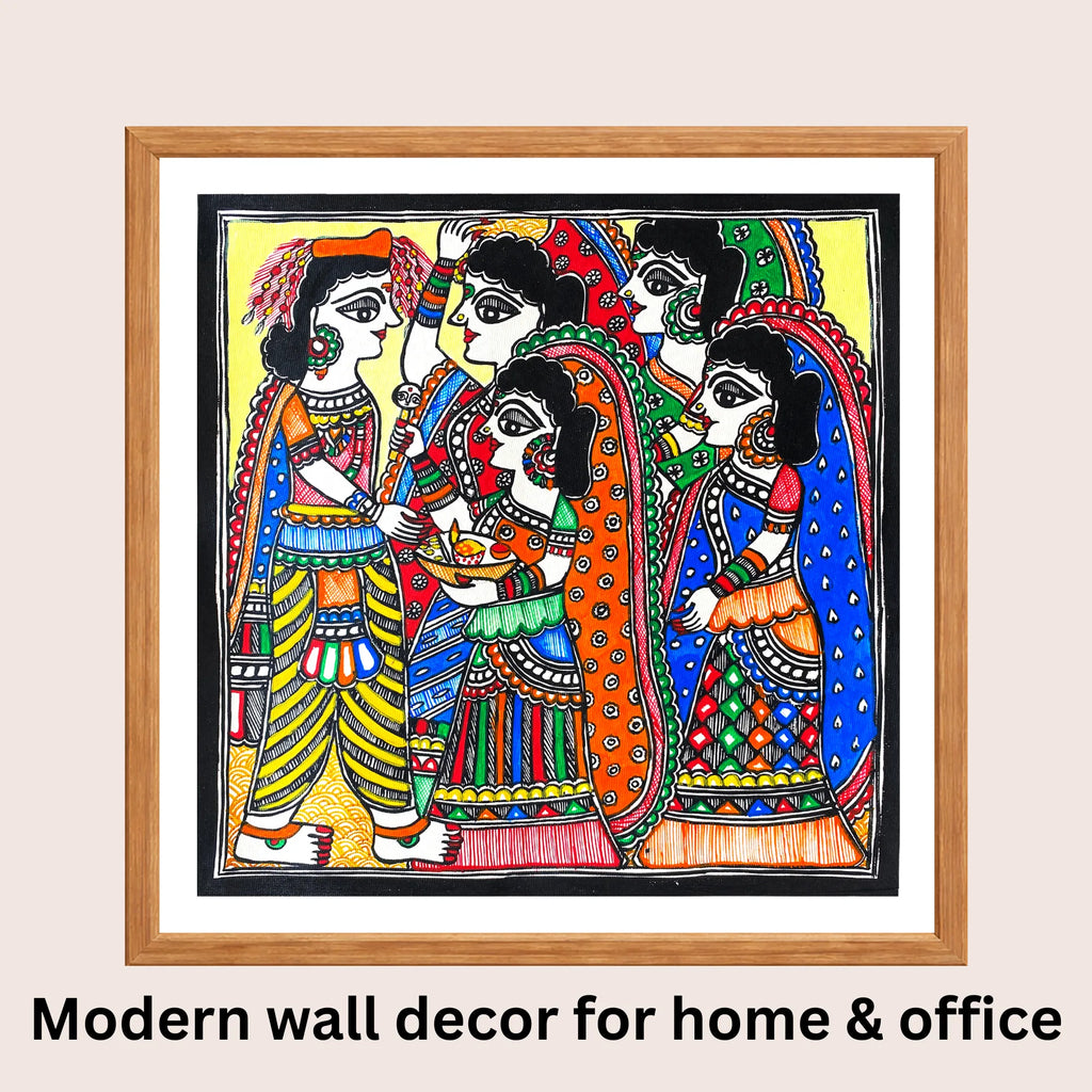 Paricchavan Ceremony Madhubani art in modern home decor