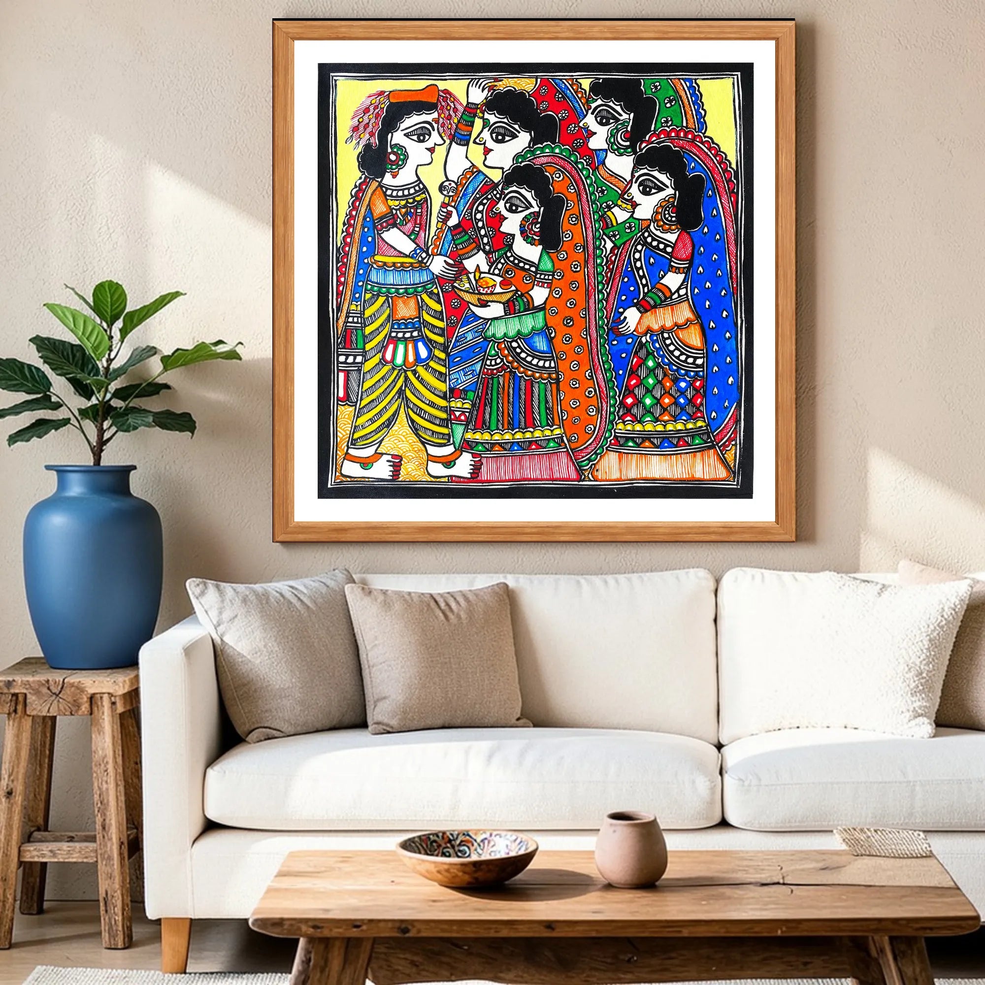 Paricchavan Ceremony artwork above sofa