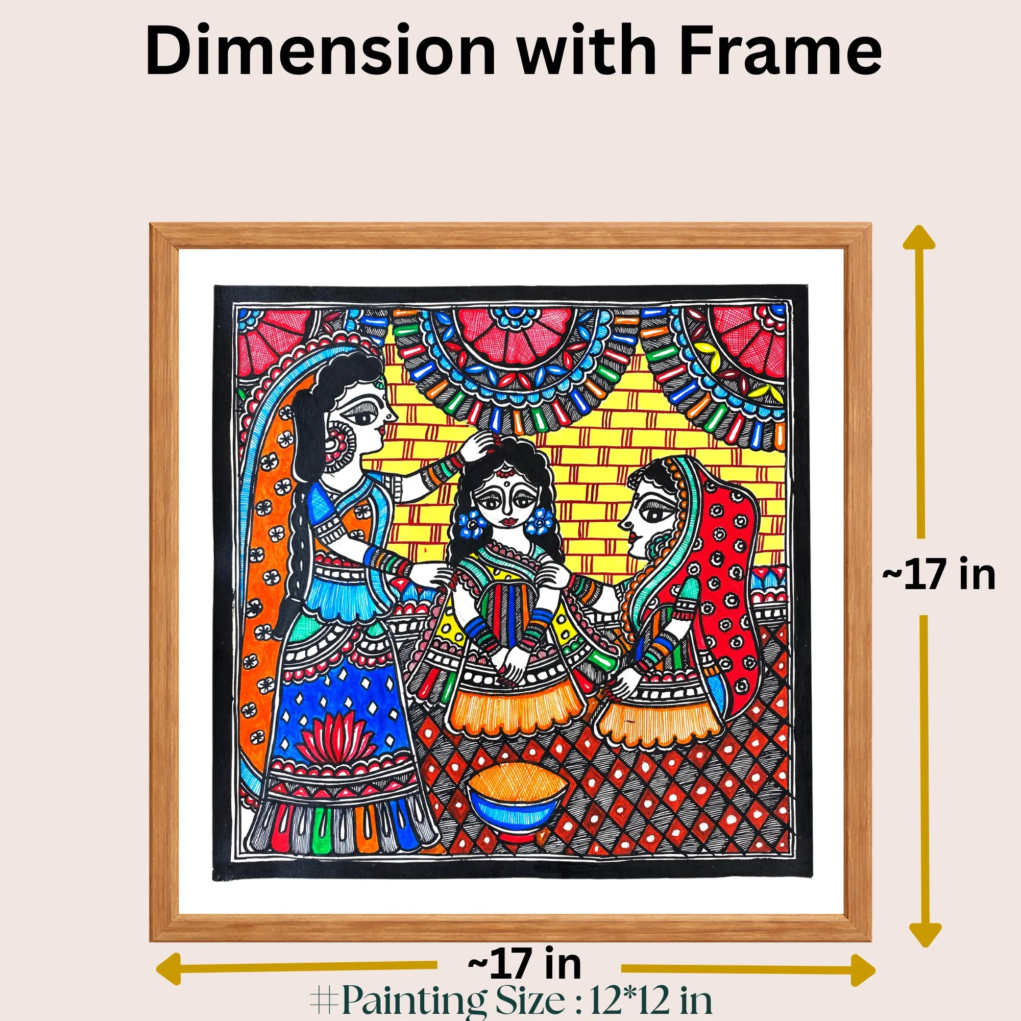 Haldi Ceremony painting size 12 x 12 inch