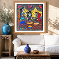 Haldi Ceremony artwork above sofa