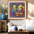 Haldi Ceremony artwork above sofa