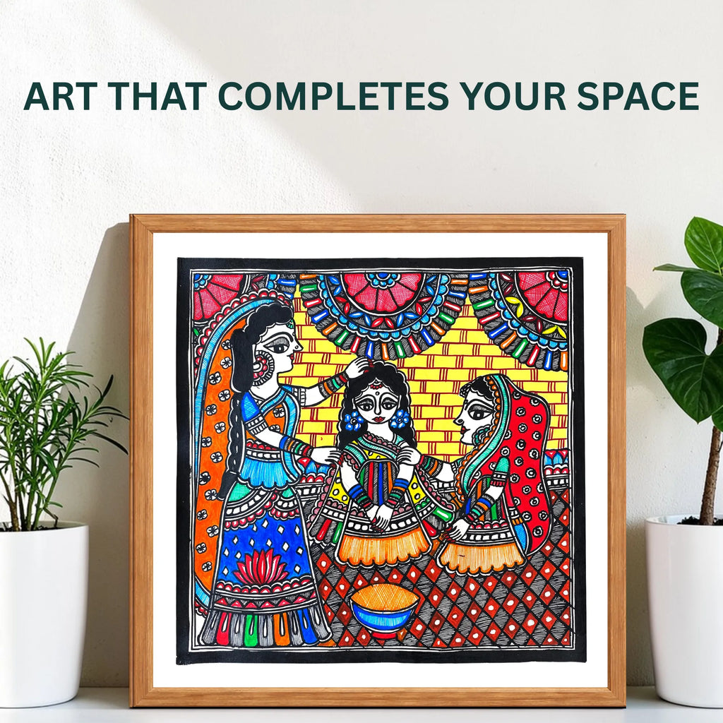 Haldi Ceremony painting handmade details