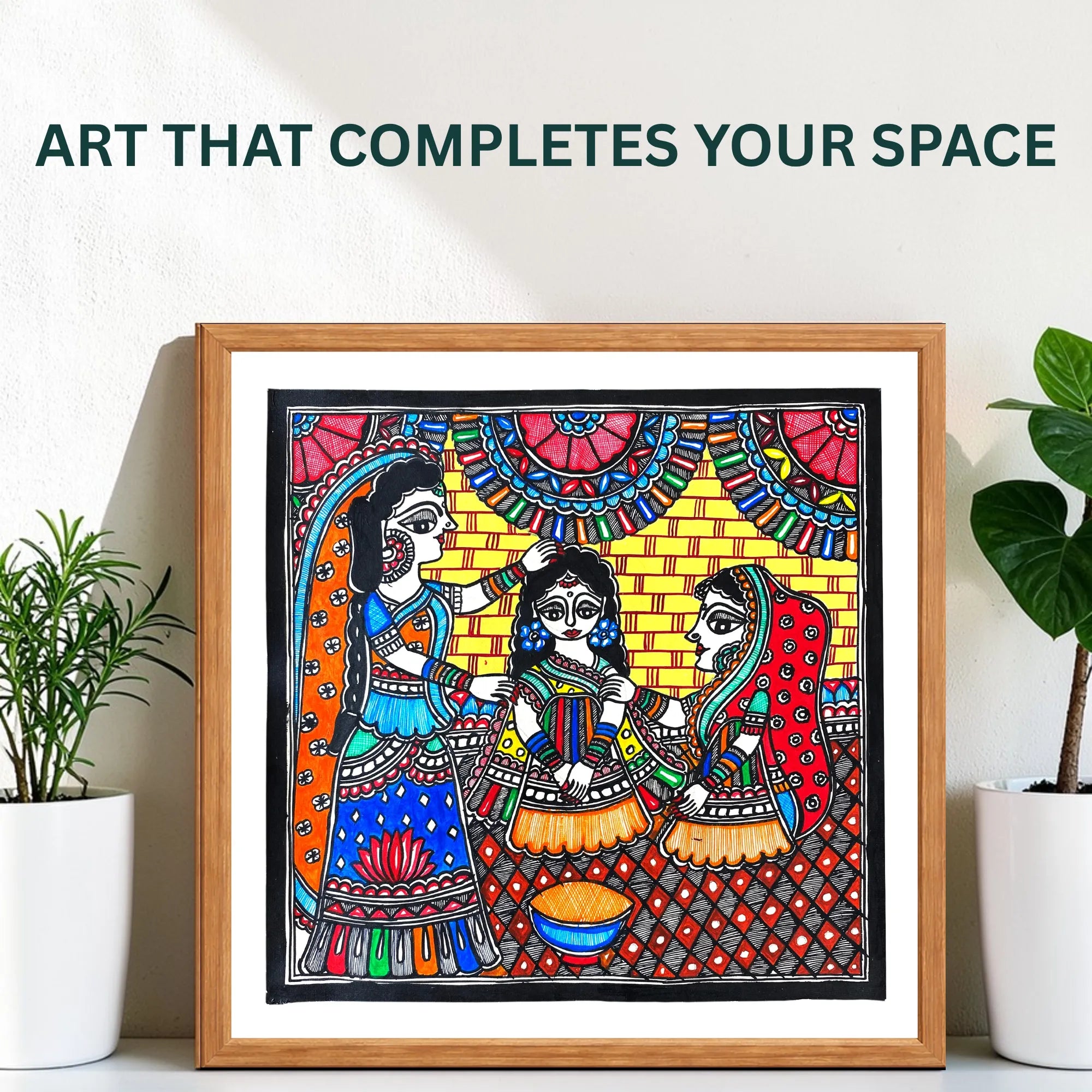 Haldi Ceremony painting handmade details