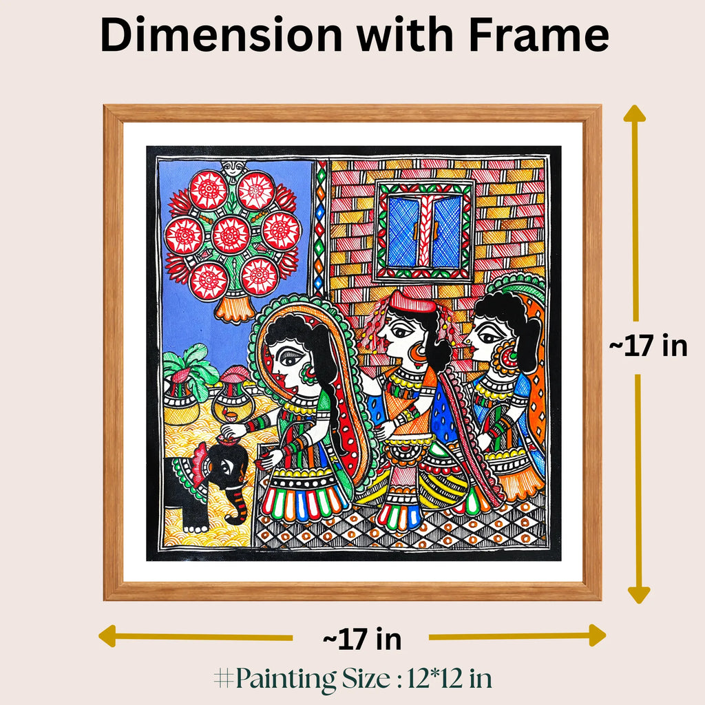 Gauri Pooja painting size 12 x 12 inch