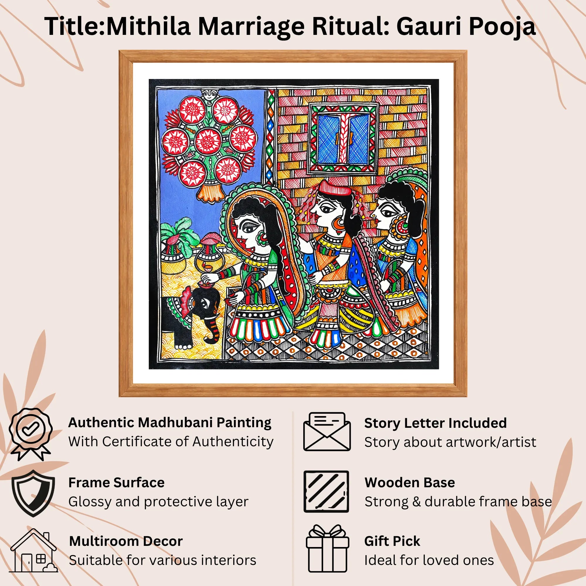 Gauri Pooja handmade painting authenticity certificate