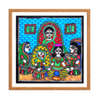 Madhubani painting Mohak Ritual, handmade Mithila art wall decor, size 12 x 12 inch