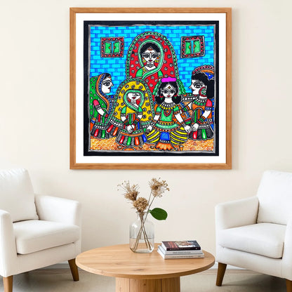 Mohak Ritual artwork above sofa