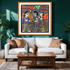 Spreading Rice Puff artwork above sofa
