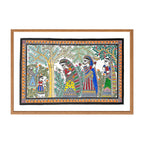 Madhubani painting Aambaboiya Ceremony, handmade Mithila art wall decor, size 15 x 22 inch