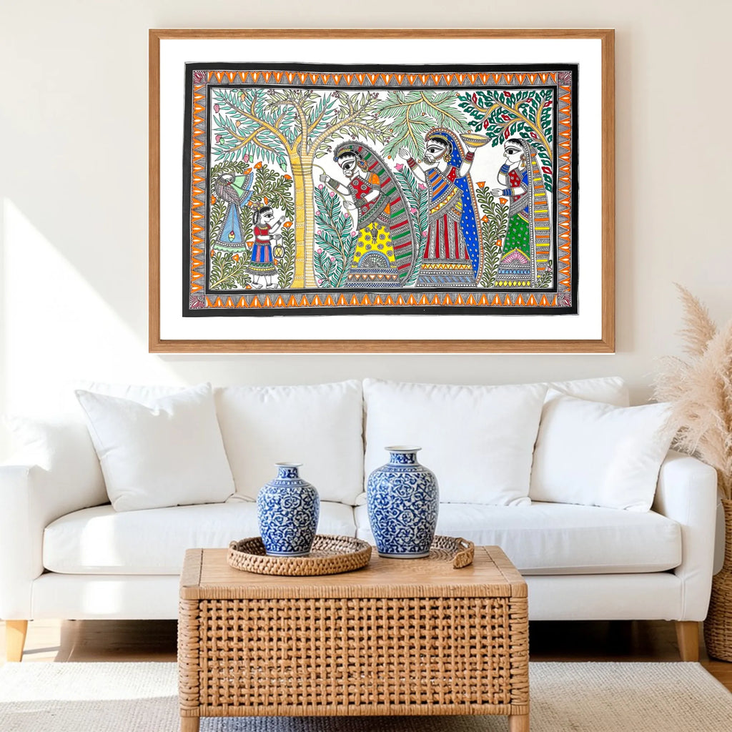 Aambaboiya Ceremony artwork above sofa