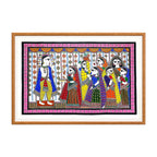 Madhubani painting Paricchavan Ceremony Large, handmade Mithila art wall decor, size 30 x 22 inch