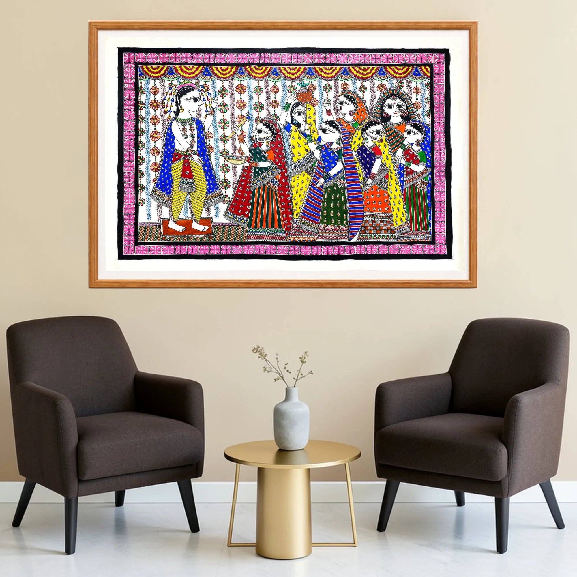 Paricchavan Ceremony Large artwork above sofa