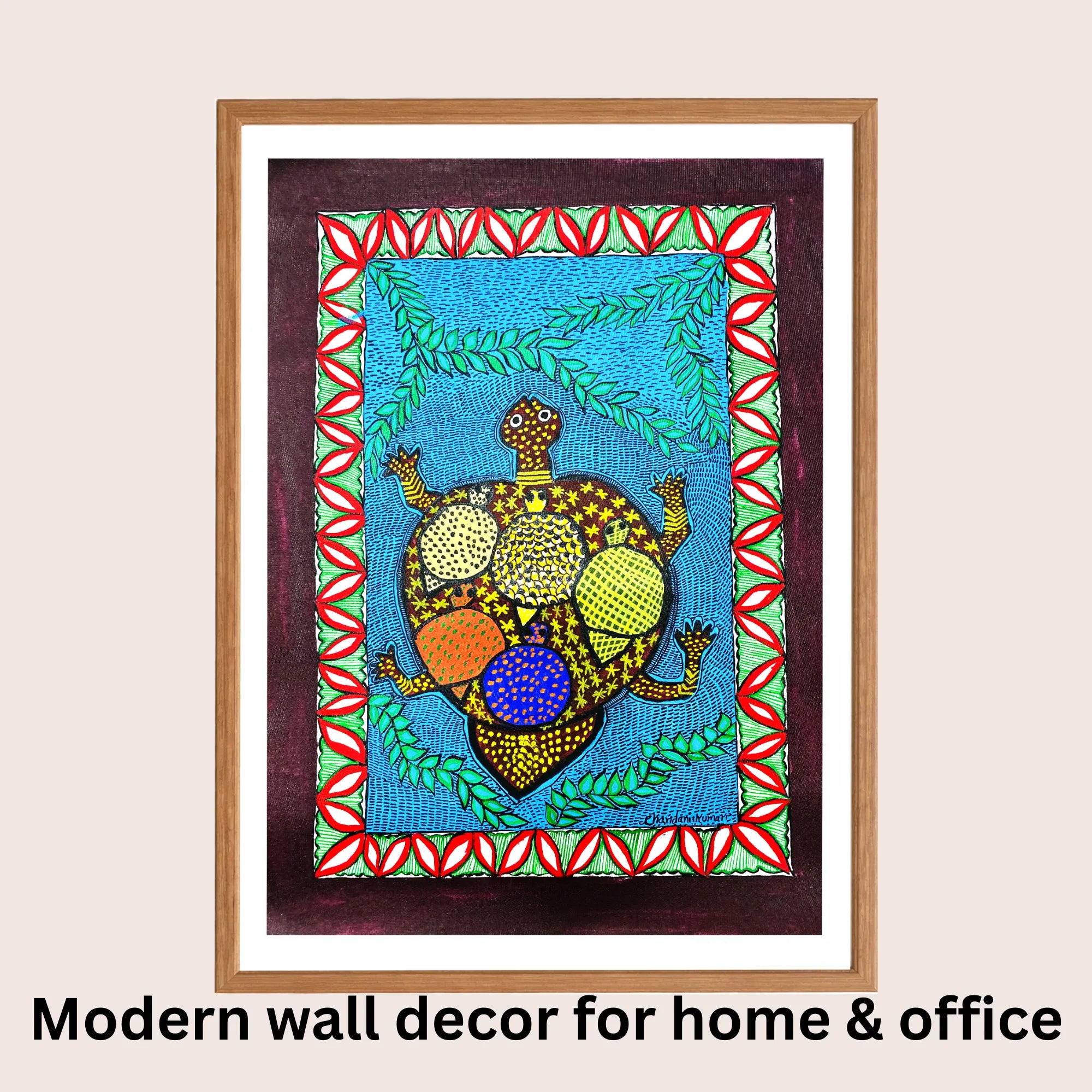 Mother Love Animals Madhubani art in modern home decor