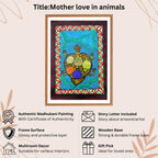 Mother Love Animals handmade painting authenticity certificate