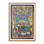 Madhubani painting Nature's Gift, handmade Mithila art wall decor, size 22 x 15 inch