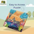 PAINTZSTORIES Artistic Wooden Puzzle Combo | 2 Sets (48 & 64 Pieces) | Educational Jigsaw Puzzle | Cognitive & Motor Skills Development | Birthday Gift for Kids | 4+ Years