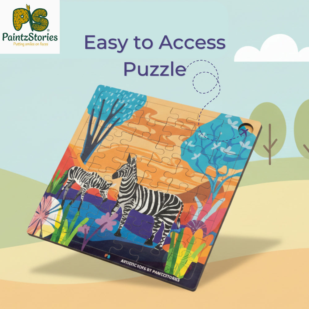 PAINTZSTORIES Artistic Wooden Puzzle Combo | 3 Sets (36, 48 & 64 Pieces) | Educational Jigsaw Puzzles | Cognitive & Motor Skills Development | Birthday Gift for Kids | 3+ Years