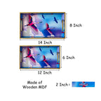 '"Stunning birds in a colourful sky" Artistic Wooden Cutlery-Rectangular Tray-Set of 2 I Serve ware I Hand Crafted I Gift I Size-12*6*2 & 14*8*2 Inch