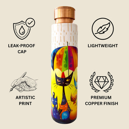 Features of Rainy Day Whiskers copper water bottle – pure copper, leakproof premium tamba bottle