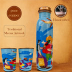 Pure copper handcrafted Travel Tales bottle set highlighting authentic tamba construction
