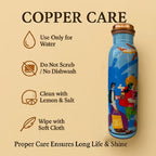 Copper care guide for Travel Tales tamba bottle set showing easy cleaning method