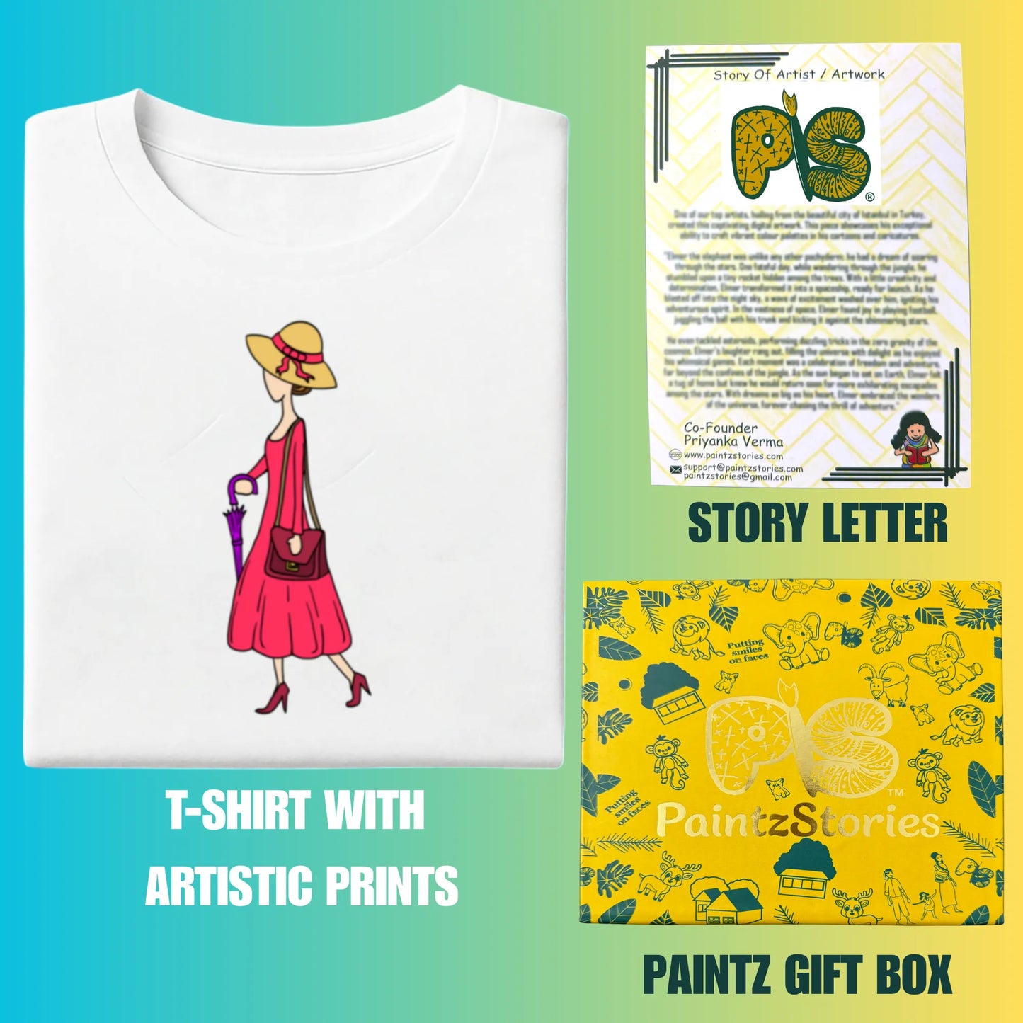 PAINTZSTORIES Walking Lady Unisex Cotton Round Neck T-Shirt | Modern Stylish Regular Fit Tee for Men & Women – Soft & Breathable Fabric, Daily Wear, Easy Care, Straight Hem, Comfortable Everyday Fit