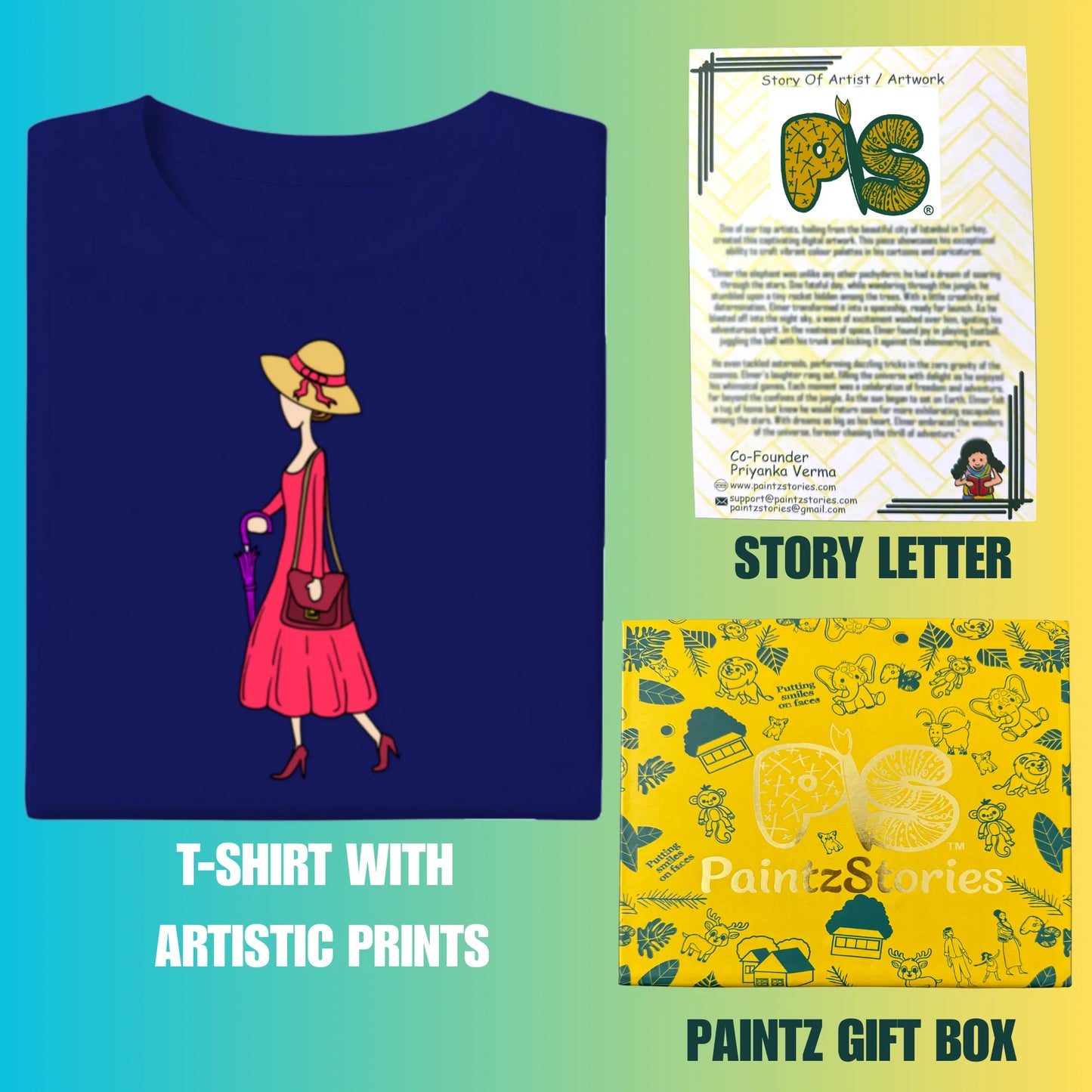 PAINTZSTORIES Walking Lady Unisex Cotton Round Neck T-Shirt | Modern Stylish Regular Fit Tee for Men & Women – Soft & Breathable Fabric, Daily Wear, Easy Care, Straight Hem, Comfortable Everyday Fit