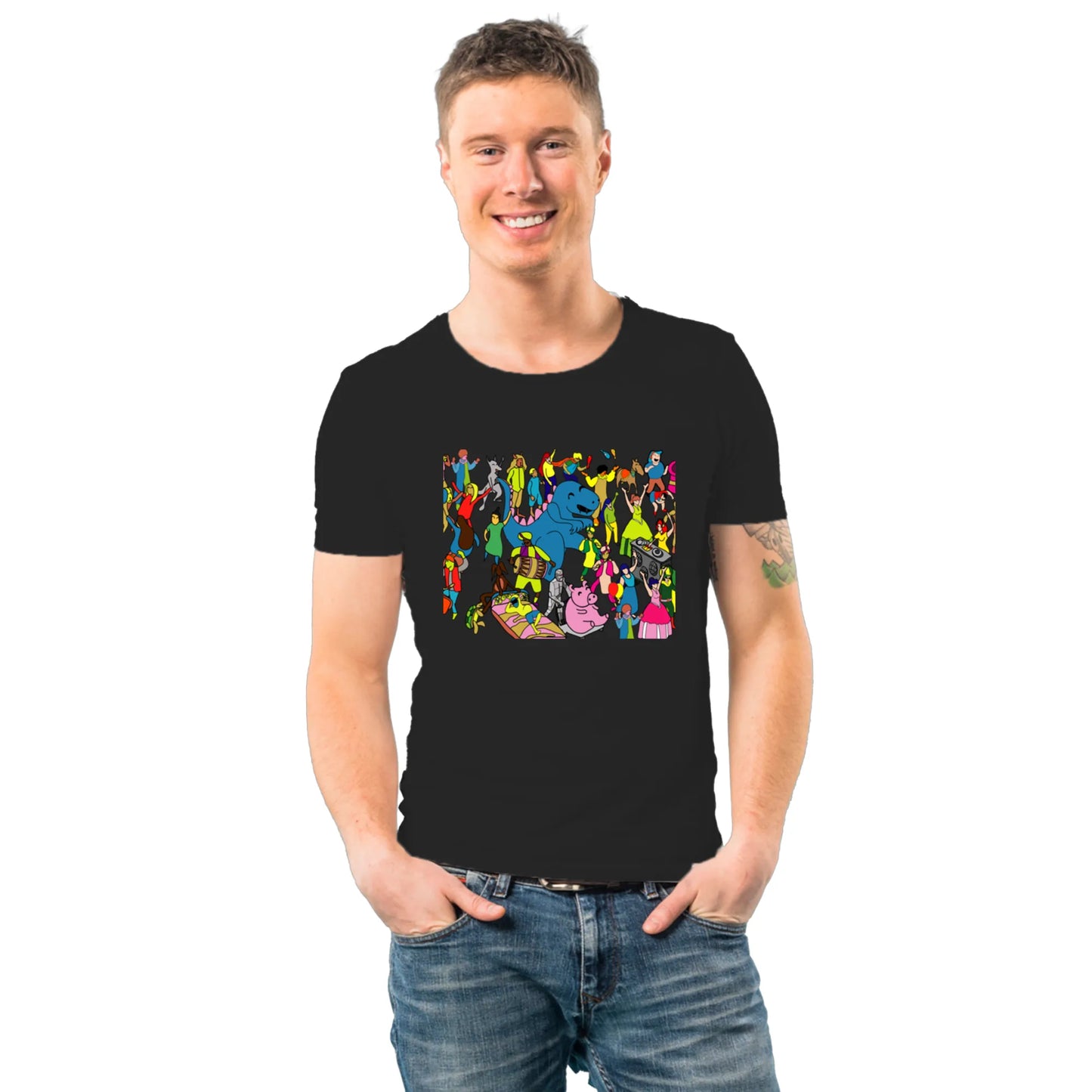 PAINTZSTORIES Celebrating Diversity Unisex Cotton Round Neck T-Shirt | Modern Stylish Regular Fit Tee for Men & Women – Soft & Breathable Fabric, Easy Care, Straight Hem, Comfortable Everyday Fit