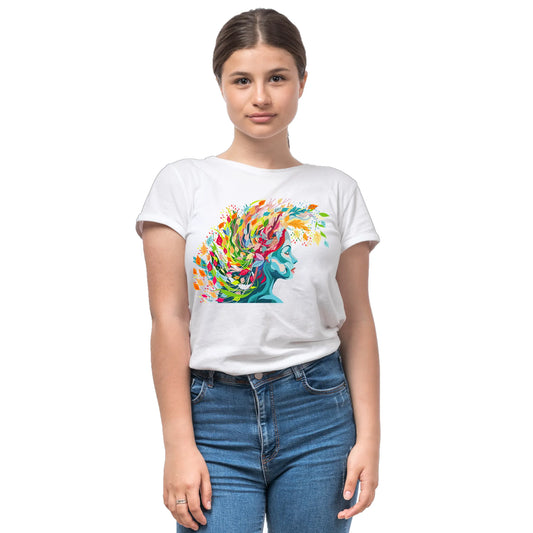 PAINTZSTORIES Embracing Creativity Unisex Cotton Round Neck T-Shirt | Modern Stylish Regular Fit Tee for Men & Women – Soft & Breathable Fabric, Daily Wear, Easy Care, Straight Hem, Comfortable Fit