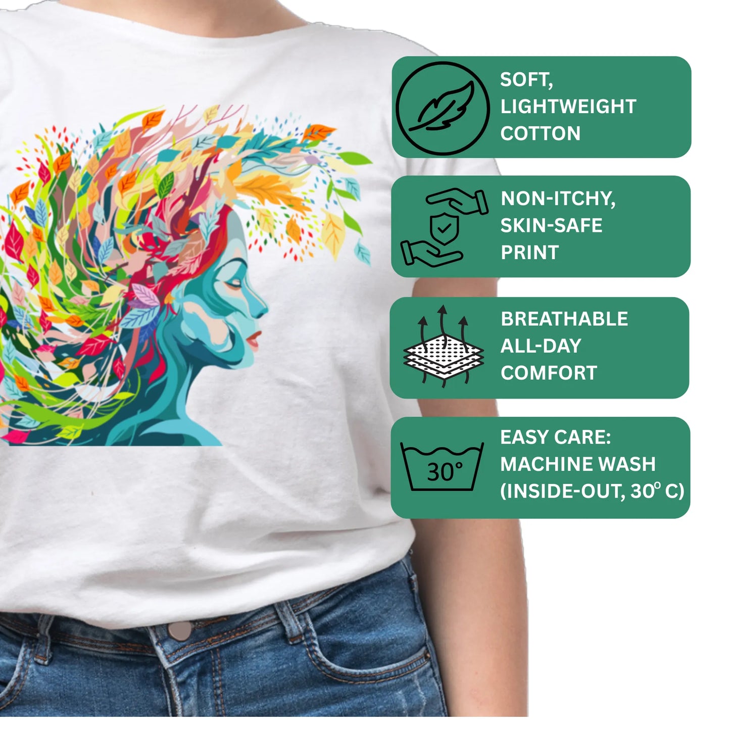 PAINTZSTORIES Embracing Creativity Unisex Cotton Round Neck T-Shirt | Modern Stylish Regular Fit Tee for Men & Women – Soft & Breathable Fabric, Daily Wear, Easy Care, Straight Hem, Comfortable Fit