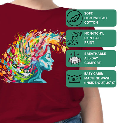PAINTZSTORIES Embracing Creativity Unisex Cotton Round Neck T-Shirt | Modern Stylish Regular Fit Tee for Men & Women – Soft & Breathable Fabric, Daily Wear, Easy Care, Straight Hem, Comfortable Fit