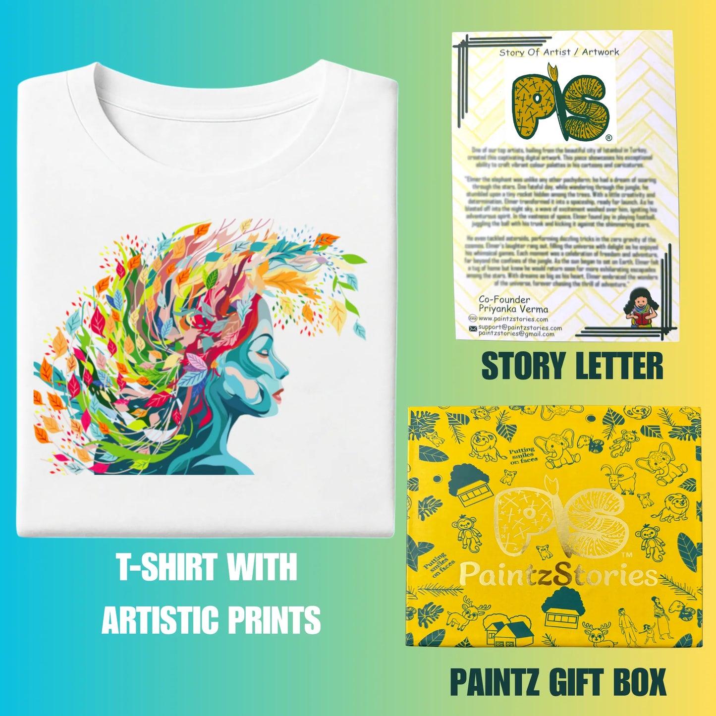 PAINTZSTORIES Embracing Creativity Unisex Cotton Round Neck T-Shirt | Modern Stylish Regular Fit Tee for Men & Women – Soft & Breathable Fabric, Daily Wear, Easy Care, Straight Hem, Comfortable Fit