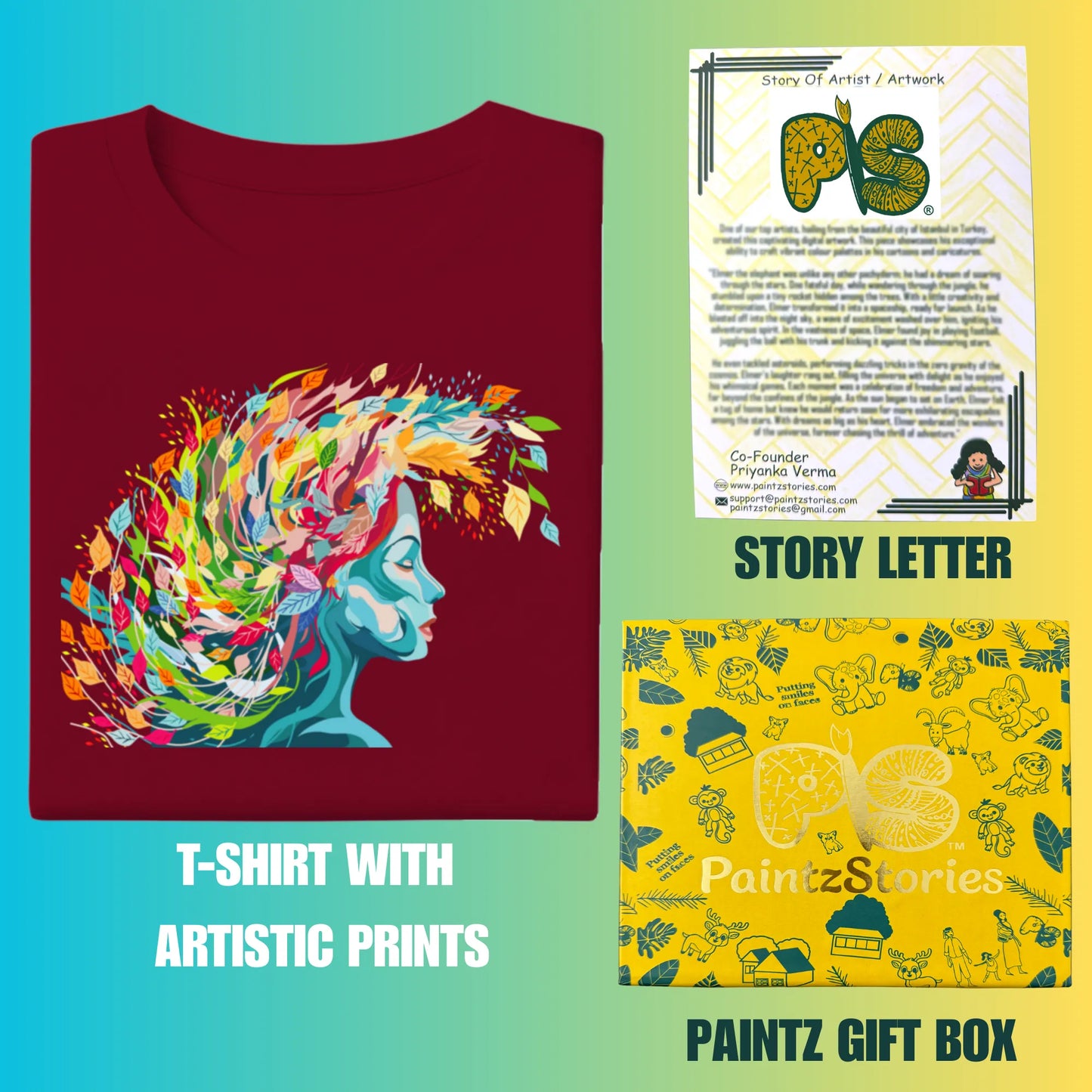 PAINTZSTORIES Embracing Creativity Unisex Cotton Round Neck T-Shirt | Modern Stylish Regular Fit Tee for Men & Women – Soft & Breathable Fabric, Daily Wear, Easy Care, Straight Hem, Comfortable Fit