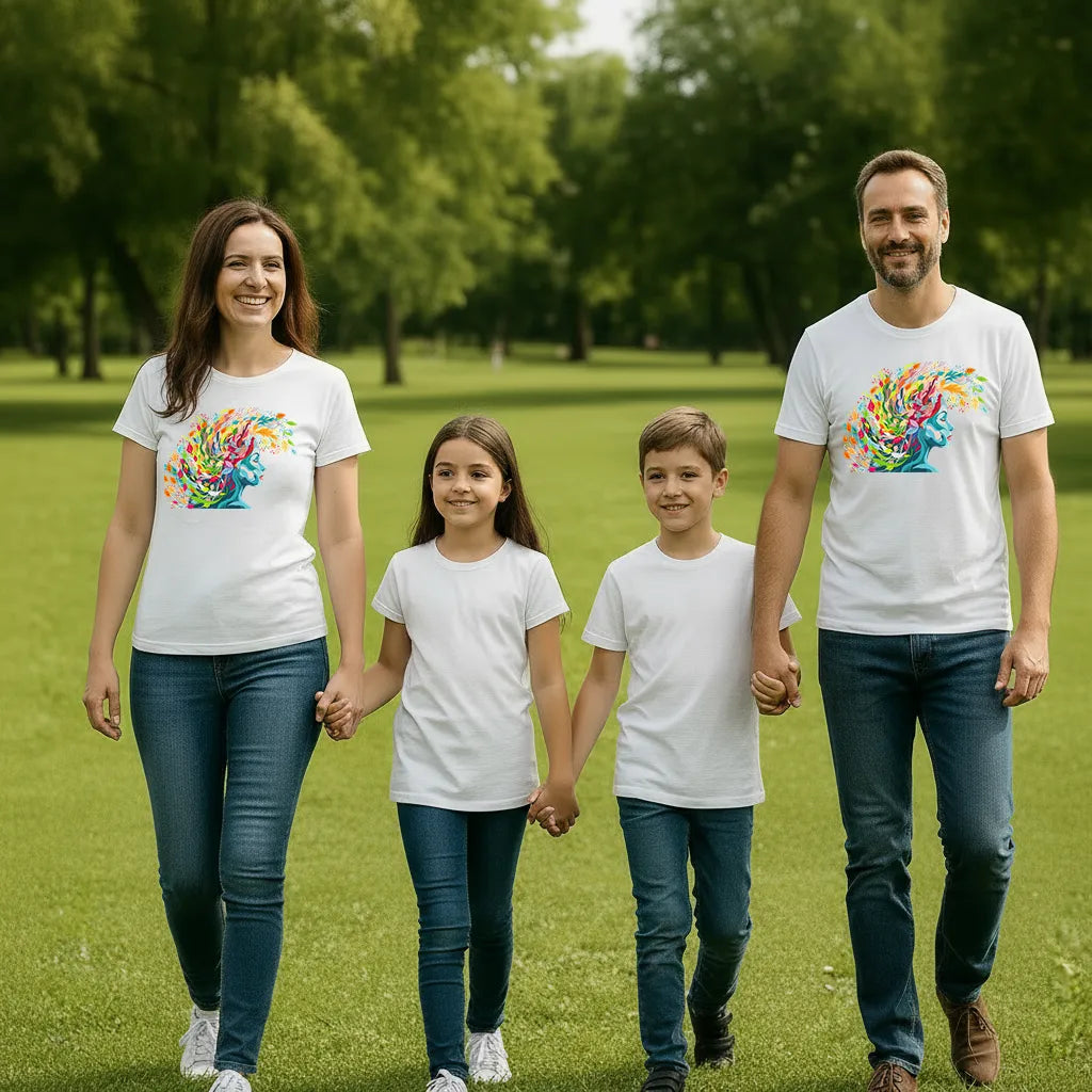 PAINTZSTORIES Embracing Creativity Unisex Cotton Round Neck T-Shirt | Modern Stylish Regular Fit Tee for Men & Women – Soft & Breathable Fabric, Daily Wear, Easy Care, Straight Hem, Comfortable Fit