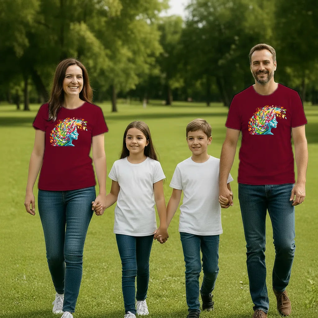 PAINTZSTORIES Embracing Creativity Unisex Cotton Round Neck T-Shirt | Modern Stylish Regular Fit Tee for Men & Women – Soft & Breathable Fabric, Daily Wear, Easy Care, Straight Hem, Comfortable Fit