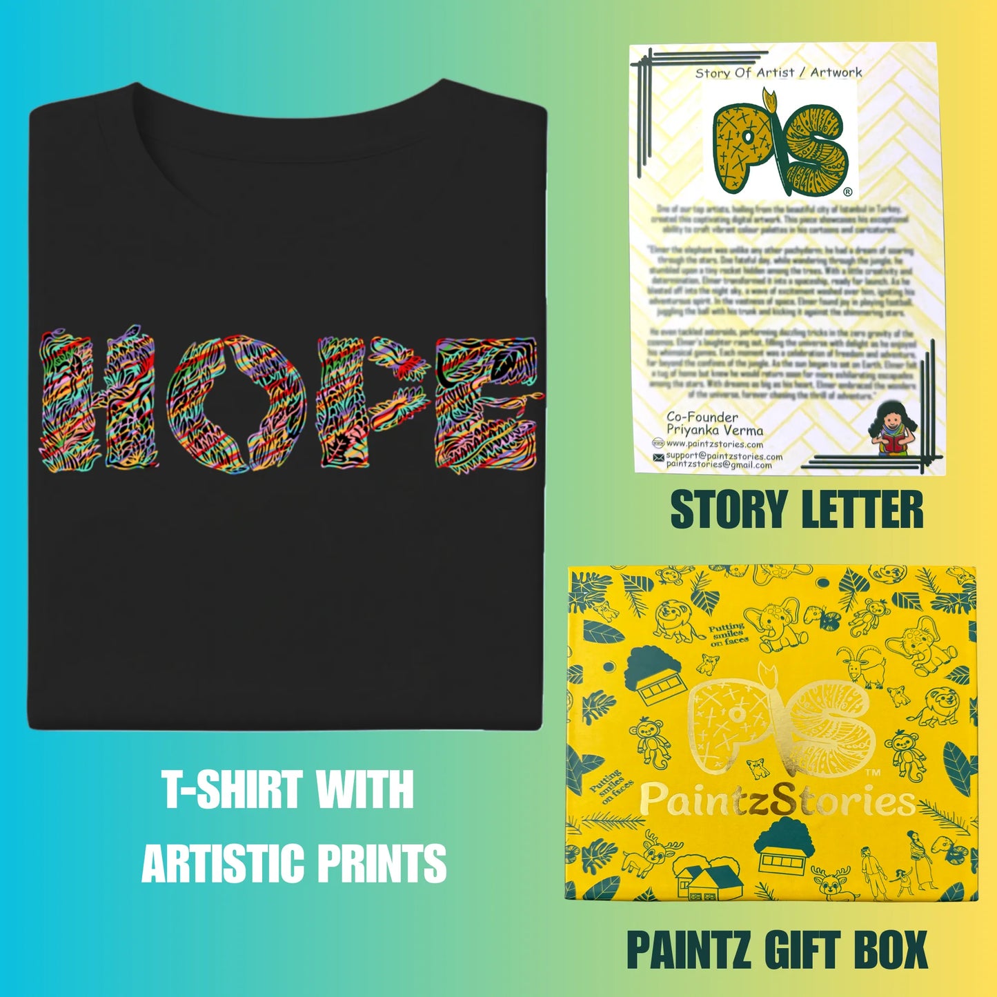 PAINTZSTORIES Essence of HOPE Unisex Cotton Round Neck T-Shirt | Modern Regular Fit Tee for Men & Women–Soft & Breathable Fabric, Casual Daily Wear, Easy Care, Straight Hem, Comfortable Everyday Fit