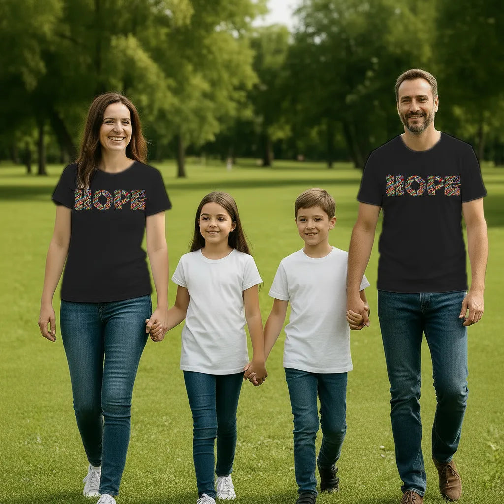 PAINTZSTORIES Essence of HOPE Unisex Cotton Round Neck T-Shirt | Modern Regular Fit Tee for Men & Women–Soft & Breathable Fabric, Casual Daily Wear, Easy Care, Straight Hem, Comfortable Everyday Fit