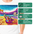 PAINTZSTORIES Harmonious Melodies Unisex Cotton Round Neck T-Shirt | Modern Stylish Regular Fit Tee for Men & Women – Soft & Breathable Fabric, Casual Daily Wear, Easy Care, Comfortable Everyday Fit