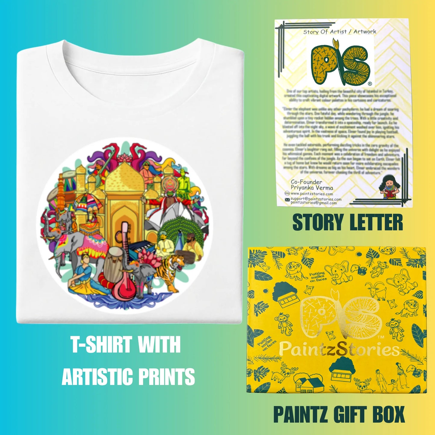 PAINTZSTORIES India's Rich Culture Unisex Cotton Round Neck T-Shirt | Modern Stylish Regular Fit Tee for Men & Women–Soft & Breathable Fabric, Casual Daily Wear, Straight Hem, Comfortable Everyday Fit