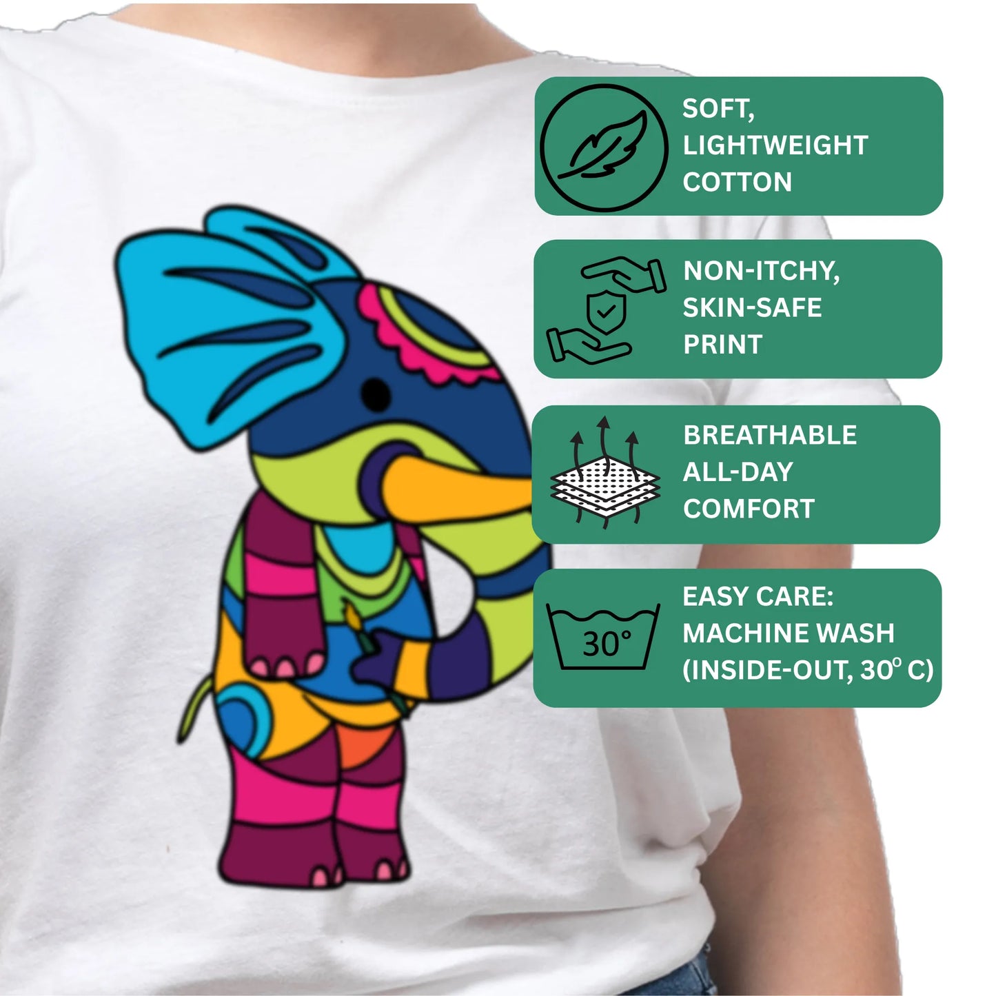 PAINTZSTORIES PS Animals Unisex Cotton Round Neck T-Shirt | Modern Stylish Regular Fit Tee for Men & Women – Soft & Breathable Fabric, Casual Wear, Easy Care, Straight Hem, Comfortable Everyday Fit