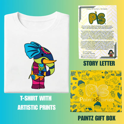 PAINTZSTORIES PS Animals Unisex Cotton Round Neck T-Shirt | Modern Stylish Regular Fit Tee for Men & Women – Soft & Breathable Fabric, Casual Wear, Easy Care, Straight Hem, Comfortable Everyday Fit