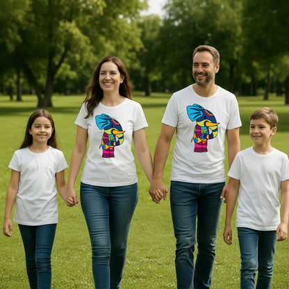 PAINTZSTORIES PS Animals Unisex Cotton Round Neck T-Shirt | Modern Stylish Regular Fit Tee for Men & Women – Soft & Breathable Fabric, Casual Wear, Easy Care, Straight Hem, Comfortable Everyday Fit