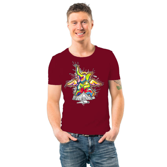 PAINTZSTORIES Smile of Death Unisex Cotton Round Neck T-Shirt | Modern Stylish Regular Fit Tee for Men & Women–Soft & Breathable Fabric, Daily Wear, Easy Care, Straight Hem, Comfortable Everyday Fit