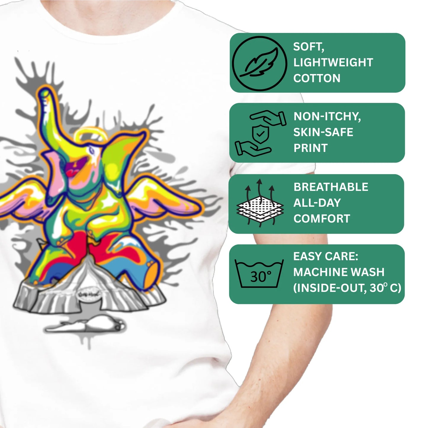 PAINTZSTORIES Smile of Death Unisex Cotton Round Neck T-Shirt | Modern Stylish Regular Fit Tee for Men & Women–Soft & Breathable Fabric, Daily Wear, Easy Care, Straight Hem, Comfortable Everyday Fit