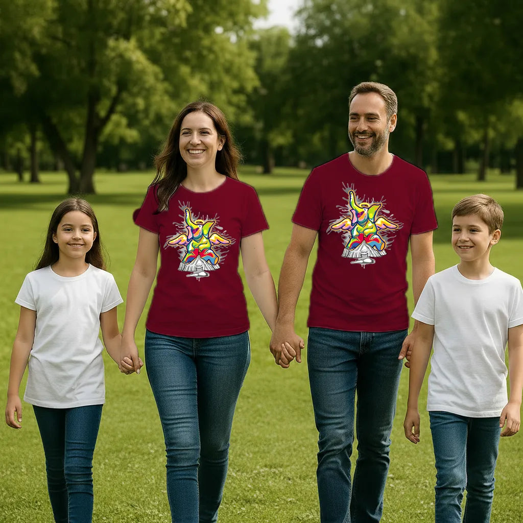 PAINTZSTORIES Smile of Death Unisex Cotton Round Neck T-Shirt | Modern Stylish Regular Fit Tee for Men & Women–Soft & Breathable Fabric, Daily Wear, Easy Care, Straight Hem, Comfortable Everyday Fit